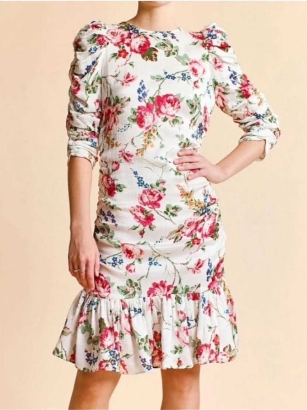 byTiMo Floral Ruffle Hem mini dress - Medium